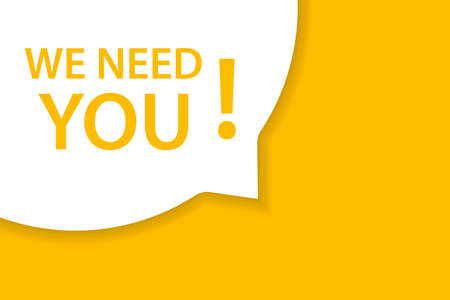 We need you speech banner bubble icon vector for graphic design, website, social media, mobile app, sticker, banner, label UIのイラスト素材