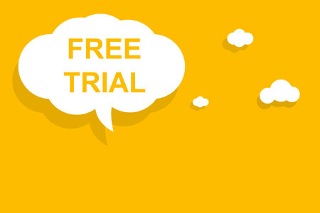 Free trial speech bubble banner vector with copy space for business, marketing, flyers, banners, presentations and posters. illustrationのイラスト素材