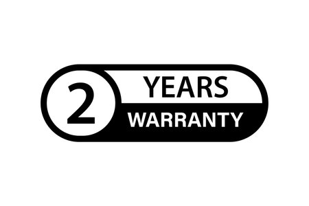 2 years warranty stamp icon vector for graphic design, logo, website, social media, mobile app, UI illustrationのイラスト素材