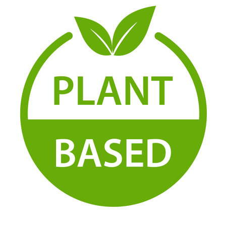 Plant based icon vector healthy food symbol vegan badge, vegetarian sign for graphic design, logo, web site, social media, mobile app, uiのイラスト素材