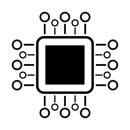 Processor chip vector icon for graphic design, logo, web site, social media, mobile app, ui illustrationのイラスト素材