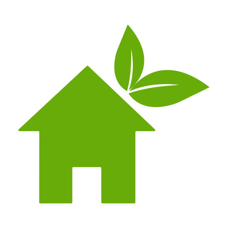 Eco house icon vector environment home with green leaves sign for graphic design, logo, website, social media, mobile app, ui illustrationのイラスト素材