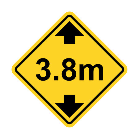 Height restriction limit 3.8 meter warning sign icon vector for graphic design, logo, website, social media, mobile app, UI illustrationのイラスト素材