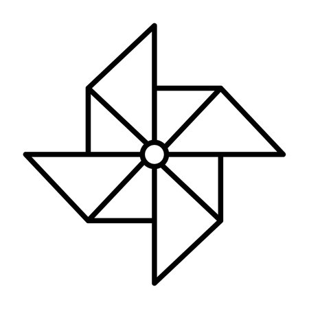 Paper windmill outline icon vector  for graphic design, logo, website, social media, mobile app, UI illustrationのイラスト素材