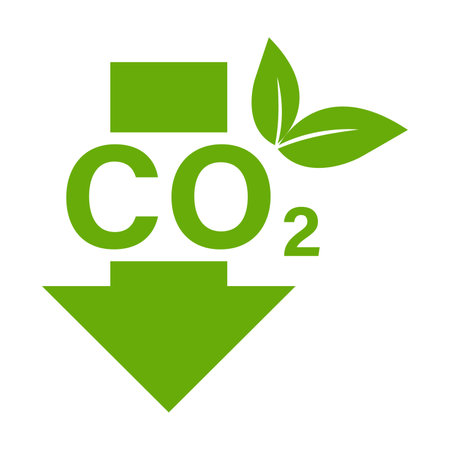reducing CO2 emissions icon vector stop climate change sign for graphic design, logo, website, social media, mobile app, ui illustrationのイラスト素材