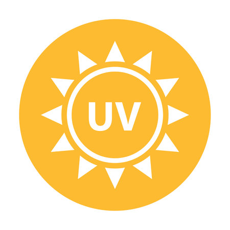UV radiation icon vector solar ultraviolet light symbol for graphic design, logo, website, social media, mobile app, UI illustration.のイラスト素材
