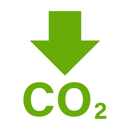 reducing CO2 emissions icon vector stop climate change sign for graphic design, logo, website, social media, mobile app, ui illustrationのイラスト素材
