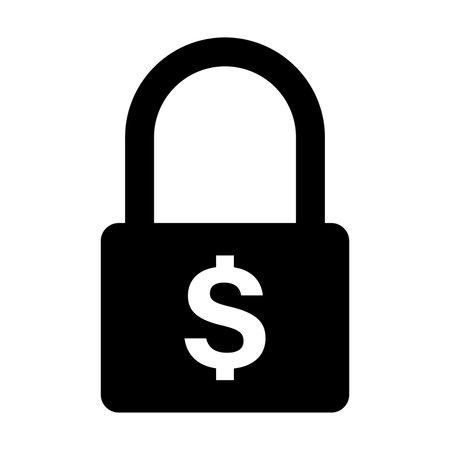lock safe secure money icon vector for graphic design, logo, website, social media, mobile app, UI illustration.のイラスト素材