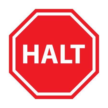 Halt traffic sign icon vector for graphic design, logo, website, social media, mobile app, UI illustrationのイラスト素材
