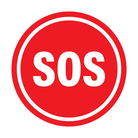 SOS distress signal icon vector for graphic design, logo, website, social media, mobile app, UI illustrationのイラスト素材