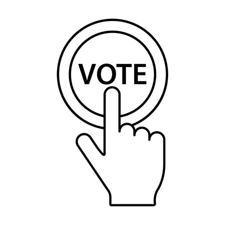 hand push vote button icon vector for graphic design, logo, website, social media, mobile app, UIのイラスト素材