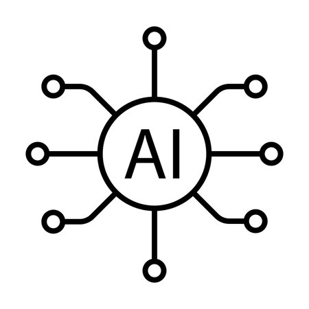 Artificial intelligence AI processor chip vector icon symbol for graphic design, logo, web site, social media, mobile app, ui illustrationのイラスト素材