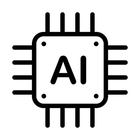 Artificial intelligence AI processor chip vector icon symbol for graphic design, logo, web site, social media, mobile app, ui illustrationのイラスト素材