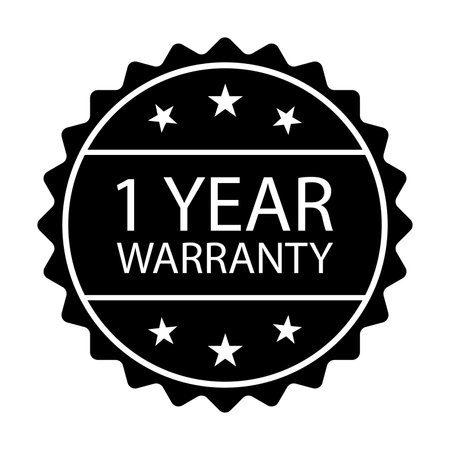 1 year warranty stamp icon vector for graphic design, logo, website, social media, mobile app, UI illustrationのイラスト素材