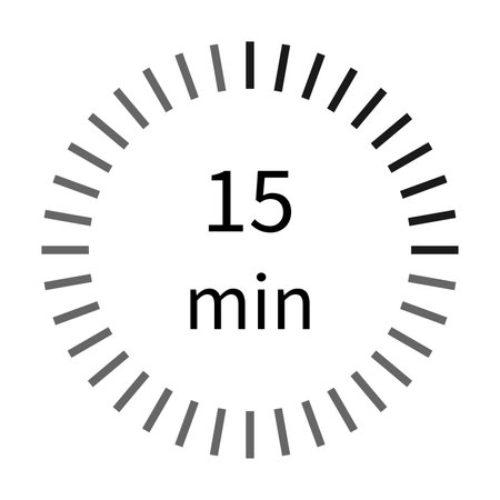 15 minutes digital timer stopwatch icon vector for graphic design, logo, website, social media, mobile app, UI illustrationのイラスト素材