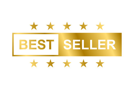 Best seller gold label icon vector for graphic design, logo, website, social media, mobile app, UI illustrationのイラスト素材