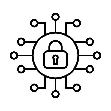 Cyber security icon vector. Security logo Artificial Intelligence Keyhole symbol speed internet technology sign for graphic design, logo, web site, social media, mobile app, ui illustrationのイラスト素材