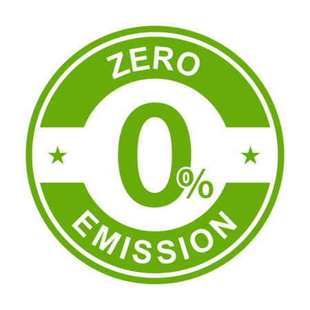 Zero emission icon vector CO2 neutral green sign for your web site design, logo, app, UI.illustrationのイラスト素材