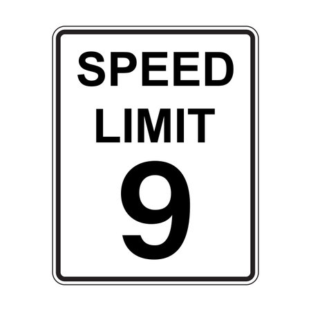 9 MPH road traffic sign icon vector for graphic design, logo, website, social media, mobile app, UI illustrationのイラスト素材