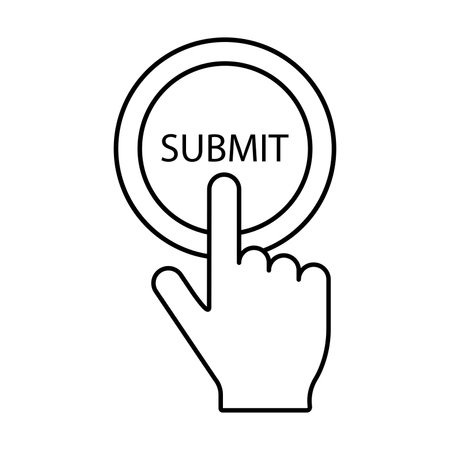 Hand click submit button icon vector for graphic design, logo, website, social media, mobile app, UI illustrationのイラスト素材