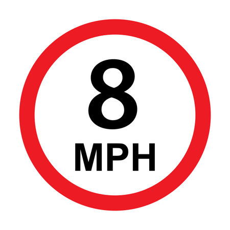 8 MPH road traffic sign icon vector for graphic design, logo, website, social media, mobile app, UI illustrationのイラスト素材