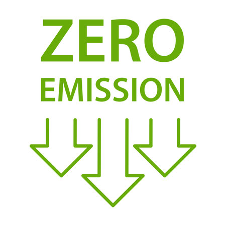 net zero carbon footprint icon vector emissions free  no atmosphere pollution CO2 neutral stamp for graphic design, logo, website, social media, mobile app, UIのイラスト素材