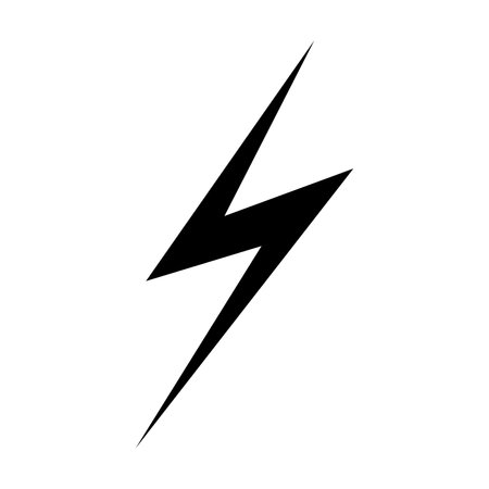 Lightning sign flat vector icon. Energy and thunder electricity symbol Power fast speed illustrationのイラスト素材