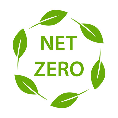 net zero carbon footprint icon vector emissions free  no atmosphere pollution CO2 neutral stamp for graphic design, logo, website, social media, mobile app, UIのイラスト素材