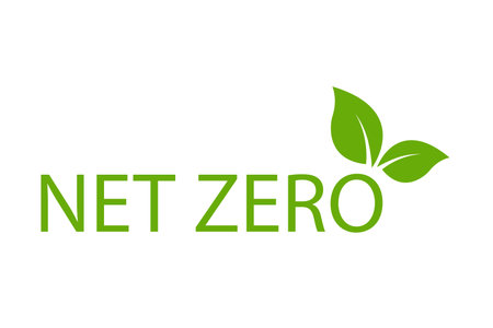 net zero carbon footprint icon vector emissions free  no atmosphere pollution CO2 neutral stamp for graphic design, logo, website, social media, mobile app, UIのイラスト素材