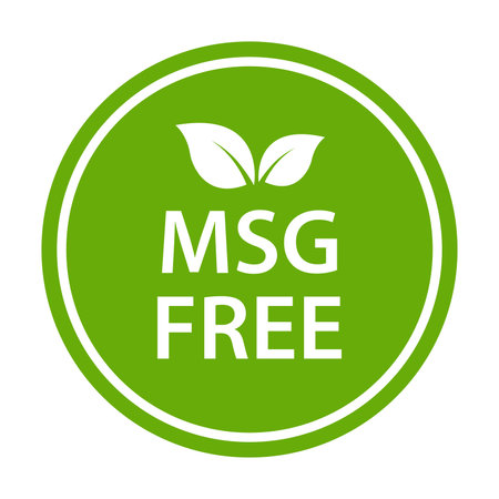 MSG FREE icon vector. Glutamate no added food package sign for your website design, logo, app, UI.illustrationのイラスト素材
