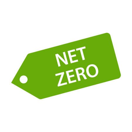 net zero carbon footprint icon vector emissions free no atmosphere pollution CO2 neutral stamp for graphic design, logo, website, social media, mobile app, UIのイラスト素材