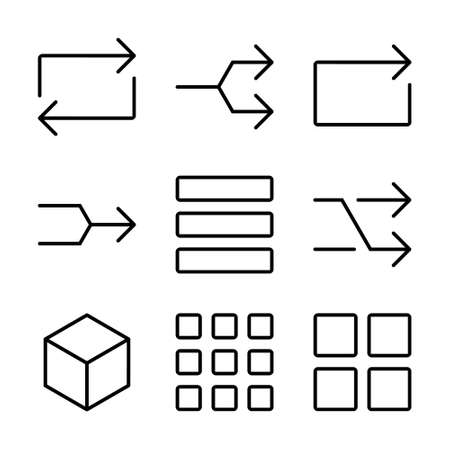9 unique line iconsの写真素材