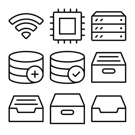 9 unique line iconsの写真素材