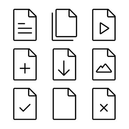 9 unique line iconsの写真素材