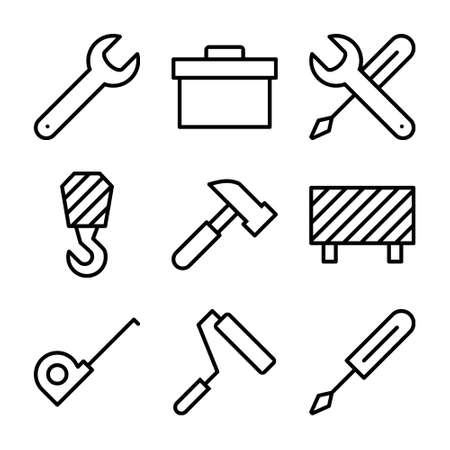9 unique line iconsの写真素材