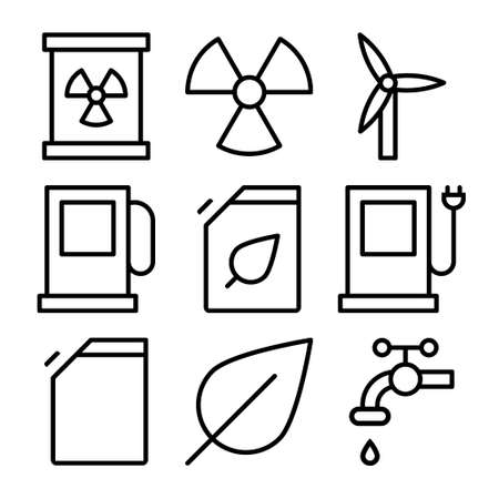 9 unique line iconsの写真素材