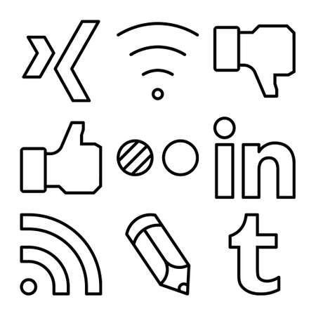 9 unique line iconsの写真素材