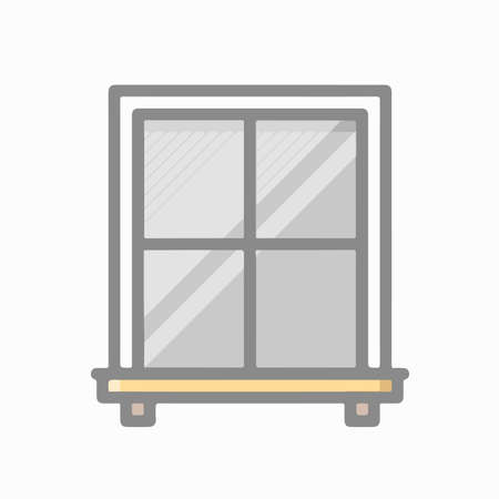 Window Icon Symbol Illustration in Flat and Modern Style available for your designsの写真素材
