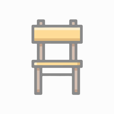 Wooden Chair Icon Symbol Illustration in Flat and Modern Style available for your designsの写真素材