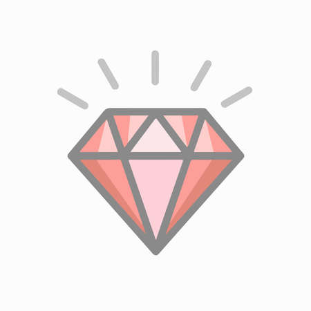 Diamond Jewel Icon Symbol Illustration in Flat and Modern Style available for your designsの写真素材