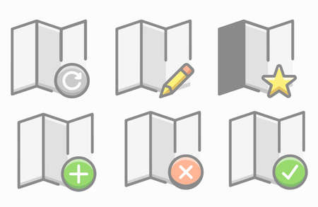 File plus minus cross check refresh write pencil star bookmark Icons Symbols with Modern Styleの写真素材