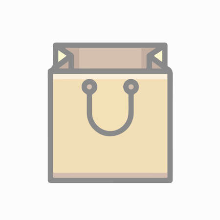 Paper Bag Shopping Cart Icon Symbol Illustration in Flat and Modern Style available for your designsの写真素材