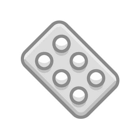 Pills Drugs Icon Symbol Illustration in Flat Design and Modern Style with Gray Colorの写真素材