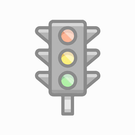 Traffic light Icon Symbol Illustration in Flat and Modern Style available for your designsの写真素材