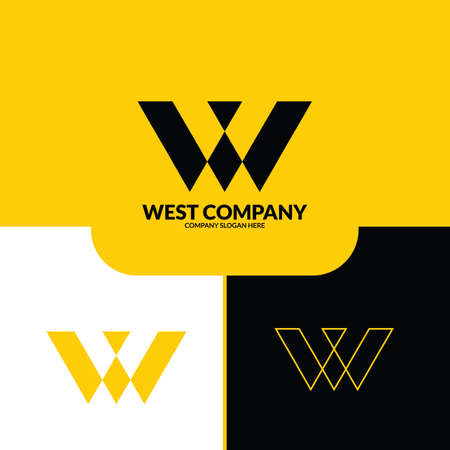 VECTOR LOGO LOGOTYPE LETTER W MODERN SIMPLE BUSINESS COMPANYのイラスト素材