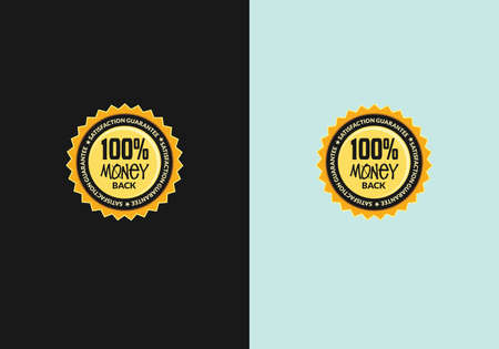 vector guarantee icon logo emblem 100% money back guaranteeのイラスト素材