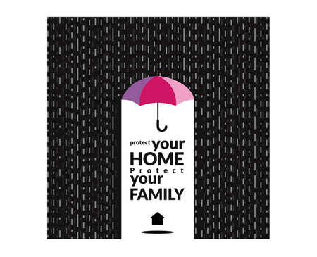 family protection quotes during winter. protect your home protect your familyのイラスト素材