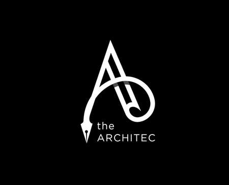 architect agency vector logo design. Letter A icon symbol signのイラスト素材