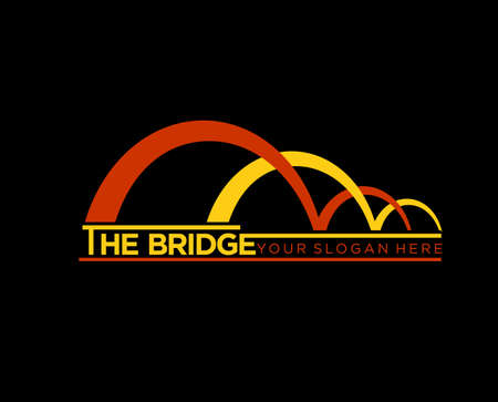 abstract bridge in letter b logo design template emblem symbolのイラスト素材