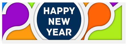 creative text design and lettering. colorful text happy new year 2021のイラスト素材